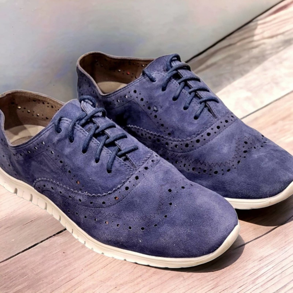 Cole Haan zerogrand grand os blue suede size 8